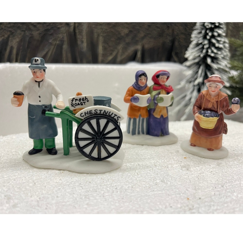 Dept 56 Heritage Village VIOLET VENDOR CAROLERS CHESTNUT VENDOR Set 5580-8